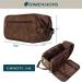 PAVILIA Men's Travel Toiletry Bag | Water-resistant PU Leather Dopp Kit for Grooming and Hygiene Essentials (Dark Brown) - Buy Online on GoSupps.com