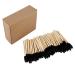 100 pieces bamboo handle eyelashes make-up brushes eyelash extension bars disposable-eye brow brush mascara applicator make-up tool 100 pieces (1 Pack) black