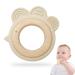 Natural wood and chick-silicone bite ring accommodation and gripping toy baby toy bite ring as a birth gift-wooden toy sustainable bisphenol A (BPA) free no harmful substances