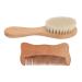 Wooden Baby Hair Brush and Comb Set - Soft Massaging Scalp, Exquisite Workmanship - Perfect Gift for Newborns - Buy Online on GoSupps.com