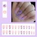 24 Pcs Medium Length Purple Butterfly Rhinestone Press on Nails - Full Cover False Nails for Women and Girls - Buy Online on GoSupps.com