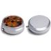 Round African Patchwork Print Pill Box - 3 Compartment Portable Medicine Organizer | Decorative Metal Pocket Pill Case - Buy Online on GoSupps.com