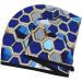 Buy Blue Hexagon & Diamond Coral Velvet Dry Hair Cap with Buttons | Anti-Frizz for Curly Long & Thick Hair International Shipping Available - Buy Online on GoSupps.com