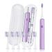 SARMOCARE Sonic Electric Toothbrush with 6 Replacement Heads and Premium Travel Case 4 Modes Rechargeable Power Toothbrush Purple M300
