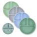 Telebaby Premium Suction Plates for Babies & Toddlers | 100% Food-Grade Silicone | Divided Design Plates | BPA Free | Dishwasher & Microwave Safe | Set of 4