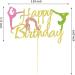 Arthsdite Gymnastics Cake Topper Gymnast Cake Pick for Gymnastics Theme Baby Girl Happy Birthday Party Decorations - Gold Glitter - Buy Online on GoSupps.com