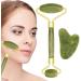 2 pieces Jade Roller and Gua Sha Jadewalze Face roller Jade scooter for face and mask brush facial massage device face massage device for face eyes neck compensation tight massage