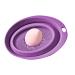Qeepucak Silicone Brush Cleaning Pad - Silicone Pad Scrubber - Portable Silicone Cleaning Bowl for Makeup Brushes and Eggs Cosmetic Make up Brush Cleaner for Girls Purple