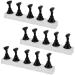 MUKLEI 3 Sets Acrylic Nail Display Stands Magnetic Nail Practice Stand with 15 Nail Tip Holders Nail Stand for Press on Fingernail Art Stands Fake Nail Manicure Tool Black