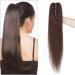 SEGO PONYTAIL Extension real hair ponytail braid clip in hair part hair extension 100% remy hair with clamp dark brown#2-1 18 "(45cm)