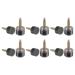 HARFINGTON 6 Pairs TPU High Heel Tips Shoes Replacement Tap Caps for Women High Heel Shoes 3mm Thick Core Pin 10mm Round Shape Heel Repair Caps Black 10mm Black Gold Tone
