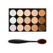 BOOLAVARD Professional 15 Color Concealer camouflage Contour Eye Face Cream Make-up Palette with Cosmetics Oval Make-Up Brush (15 Colors)
