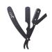 KT Straight Edge Razor | Professional Stainless Steel Straight Blade Shaver for Men - Black - Buy Online on GoSupps.com