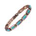Copper Bracelets for Women 7.48inch Adjustable Blue Turquoise Magnetic Fashion Jewelry Present (0170)
