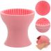 FOMIYES Makeup Brush Cleaner Cup Silicone Makeup Cleaning Brush Scrubber Bowl Cosmetic Brush Cleaning Pad Portable Brush Washing Tool Beauty Sponge Cleaner Pink - Buy Online on GoSupps.com