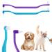 2 pieces of cat toothbrushes double -sided cat tooth cleaning brush with microbe brush head and curved handle deep cleaning for kittens cat carcass Accessories (blue purple)
