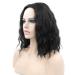 Fouriding Wig Short Curly Wave Women Bob Hair Wigs for Ladies Halloween Cosplay Party Anime Carnival Costume (Black)