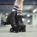 Nattork Women Roller Skates with Light Up Wheels - Unisex Retro Quad Skates for Outdoor & Indoor - Glitter Black - Size US Women's 8/ Men's 7 - Buy Online on GoSupps.com