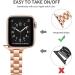 OMIU Thin Band Compatible with Apple Watch - Premium Stainless Steel Metal Replacement Wristband for iWatch 38mm/40mm/41mm - Rose Gold - Adjustable Strap for Women and Men - Buy Online on GoSupps.com