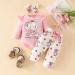 UUAISSO Baby Girls Cow Print Ruffled Outfit 0-3 Months - Pink Elephant Design - Buy Online on GoSupps.com