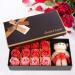 12 Rose Flower Soap Gift Box with Plush Bear - Romantic Valentine s Day Gift (Red 23.5x12x5cm) - International Shipping - Buy Online on GoSupps.com
