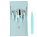 WOBBLO Eyebrow Grooming Eyebrow Care with Eyebrow Scissors 6 Pieces with Travel Case Eyebrow Scissors with Comb for Ingrown Hair Daily Hair Removal Blue Sorceress 6 Piece Set