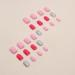 Short False Nails - Cute Red & Pink Square Press On Nails with Silver Glitter | 24 Pcs Acrylic Stick On Nails for Women & Girls - Buy Online on GoSupps.com