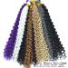 Art Hair Extensions - 35.6 cm Afro-Style Crocheted Curls & Braids | Ombre Colors: Gray Pink Blond Green Burgundy Red - 6 Pieces 14 Inches - Buy Online on GoSupps.com