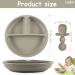 Lanjue 2 Pcs Silicone Baby Suction Plates | Non-Slip Divided Dishes for Toddler Self Feeding | Includes 2 Spoons | Fits Most Highchairs Trays - Buy Online on GoSupps.com