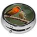 Red Birds Printed Mini Round Pill Box | 3 Compartment Travel Organizer & Portable Medicine Case - Buy Online on GoSupps.com