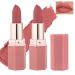 2PCS Matte Nude Lipstick Natural Moisturizing Labiales Long-lasting Waterproof Velvet Lip Gloss for Women and Girls-01 Honey peach #01