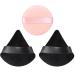 3 Pcs Powder Puff HEYMKGO Triangle Powder Puffs for Pressed Powder Velvet Setting Makeup Puff Powder Sponge with Strap Reusable Wet Dry Dual-use Face Make Up Cosmetics Cleansing Beauty Make-up Puff Black/Round Pink/3pack