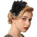 GENBREE 1920s Flapper Headband - Black Feather Hair Hoop for Women and Girls - Buy Online on GoSupps.com