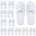 Elcoho 12 Pairs Open Toe Spa Slippers White Spa Hotel Guest Slippers for Spa, Party Guest, Hotel and Travel, Fits Most Men and Women
