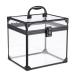 Noverlife Portable Cosmetics & Toiletry Organizer Box Clear Train Case with Latches & Handle Travel Makeup Tools Storage Organizer Professional Makeup Tools Box Bathroom Accessories Case for Girls