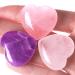 Xianvxi 1.2 "Heartstones amethyst stone rose quartz clear quartz healing crystals heart hate stones large gemstones set 3PC amethyst + rose crystal + clear crystal
