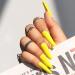 Sethain Glossy Ballerina False Nails Blue Pure Fake Nail Long Full Cover Coffin Press on Nails for Women and Girls (Yellow)