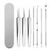 7Pcs Blackhead Remover Tool Set Professional Pimple Spot Popper Acne Comedone Extractor Kit Stainless Steel Blackhead Removal for Blemishs Whitehead Popping Spot Zit Removing with Case(Silver)