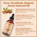 Natural Born Oils Sweet Almond Oil 8oz Organic Cold-Pressed Rich in Fatty Acids Ideal for Moisturizing Skin Strengthening Hair - Buy Online on GoSupps.com