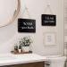 Set of 2 Black Farmhouse Bathroom Signs - Wash Hand & Flush Toilet Plaques for Rustic Wood Decor - Buy Online on GoSupps.com