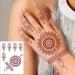 Xmasir 12 Sheets Brown Henna Tattoo Kit - Waterproof Stickers for Women | Wedding Party Henna Stickers in Brown - Buy Online on GoSupps.com