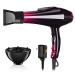 Hair Dryer Professional Blow Dryer Negative Ions 3500W Powerful Fast Drying Low Noise Long Cord Quick Dryer with Nozzle and Diffuser Hair Blow Dryer with 2 Speed and 3 Heat Settings (Purple-2)