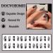 DOCVOEOMH Short Square Black Grey Cool Fake Nails - Fashion Ink Smudge Design, Acrylic Glue on False Nail - 24 PCS Gift Set for Women - Buy Online on GoSupps.com