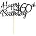 Arthsdite 1 Pc Happy 60th Birthday Cake Topper 60 Cake Topper Happy 60 Birthday Cake Decoration for 60th Cheers to 60 Birthday Party Decoration Supplies - Black Glitter Black 60 - Buy Online on GoSupps.com