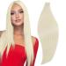 RUNATURE Blonde Tape Hair Extensions Human Hair Paltinum Blonde Tape in Human Hair Extensions Remy Blonde Tape in Hair Extensions Straight 14 Inch 40 Gram 14 Inch 1-Tape #60