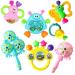 Tixiyu baby rattling toys-7-piece baby toys 0-6 months chew silicone beigon shaker grave development educational music gift set for 0 3 6 9 12 months infants babies