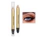 6 Color Neutral Eyeshadow Stick Pearl Pink Brown Makeup Single Eyeshadow Stick with Blending Brush Waterproof & Long Lasting Eye Brightener Stick Eye Shadow Pencil for Smoky Metallic Eye Makeup 1PC 03#