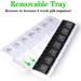 Large Weekly Pill Organizer for Travel, 2 Times a Day Medication, Vitamins, Fish Oil - Easy Push Button Design - Black & White - Buy Online on GoSupps.com