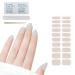 Semi Cured Gel Nail Strips 24 PCS Gel Nail Polish Stickers Wraps Adhesive Gel Nail Stickers with Nail File Stick and Sealing Strip(E)