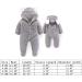 Newborn Baby Bear Snowsuit Winter Coat | Fleece Hooded Romper Jumpsuit | 3-6 Months Grey - Buy Online on GoSupps.com